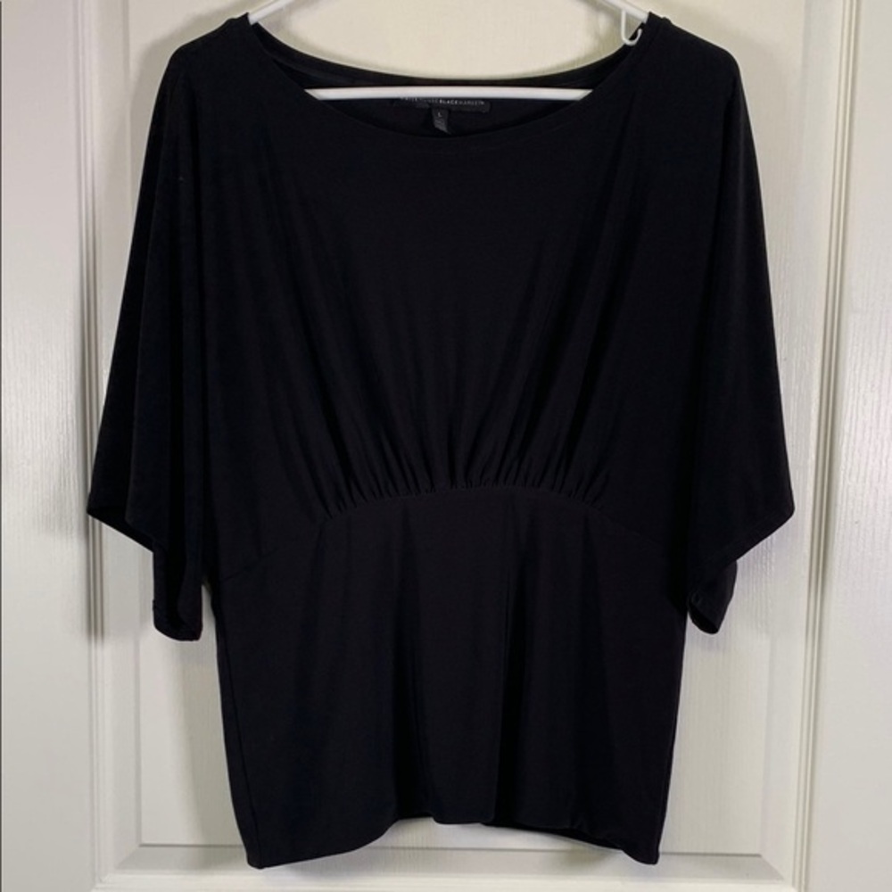 WHBM White House Black Market Kimono Sleeve Smocked Half Sleeeve Blouse SZ Large